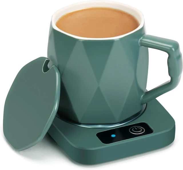 Main image of Coffee Warmer with Ceramic Mug Set, Electric Coffee Warmer for Desk Home Office, 131 Temperature Control, 16 Watt, Smart Coffee Cup Warmer for Heating Coffee, Milk, Tea