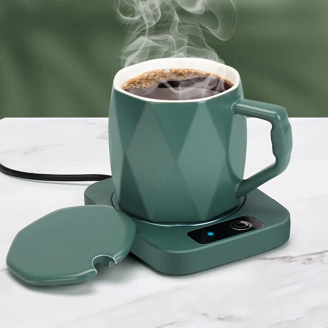 Alt view image 5 of 7 - Coffee Warmer with Ceramic Mug Set, Electric Coffee Warmer for Desk Home Office, 131 Temperature Control, 16 Watt, Smart Coffee Cup Warmer for Heating Coffee, Milk, Tea