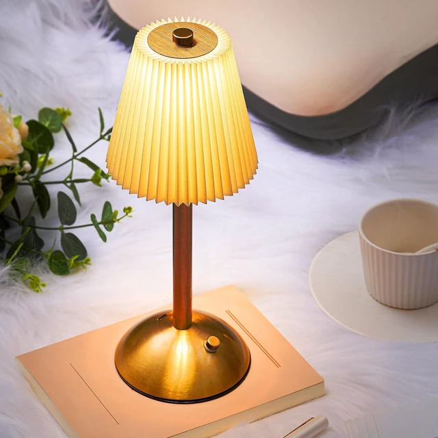 Alt view image 5 of 7 - Liliful 2 Pcs Cordless Table Lamp LED Touch, Gold, Beige Cloth Style