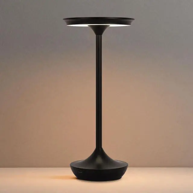 Main image of EJQ Rechargeable Cordless Table Lamp, 6000mAh Battery Operated LED Table Lights,Touch Control - 3 Color Dimmable for Bedroom, Patio, Cofee, Outdoor,Dining Home,Restaurant&Living Room-Black