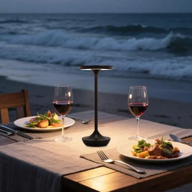 Alt view image 2 of 7 - EJQ Rechargeable Cordless Table Lamp, 6000mAh Battery Operated LED Table Lights,Touch Control - 3 Color Dimmable for Bedroom, Patio, Cofee, Outdoor,Dining Home,Restaurant&Living Room-Black