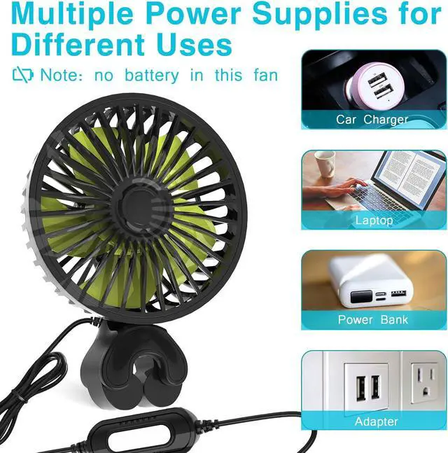 Alt view image 6 of 7 - Dealswin USB Car Seat Fan for Backseat: Protable Car Cooling Fan for Car Rear Seat Baby Kids, 3 Speeds and 360 Degree Rotatable Car Rear Seat Headrest Fan for Sedan, SUV, RV, Van Strong Wind Car Fans