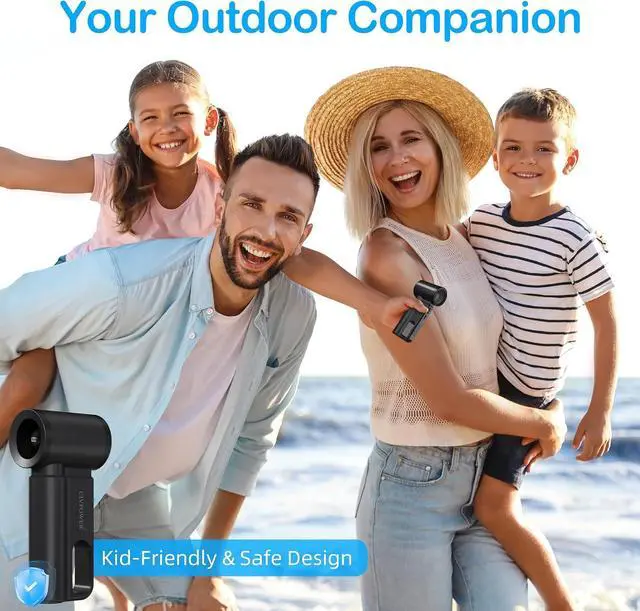 Alt view image 7 of 7 - CIVPOWER Portable Mini Fan Handheld: Personal Travel Fan USB Rechargeable - 100 Speed Turbo Fan with LED Display - Pocket Size 8H Max Runtime, Outdoor Sport Hiking Concert Gift for Women Men, Black