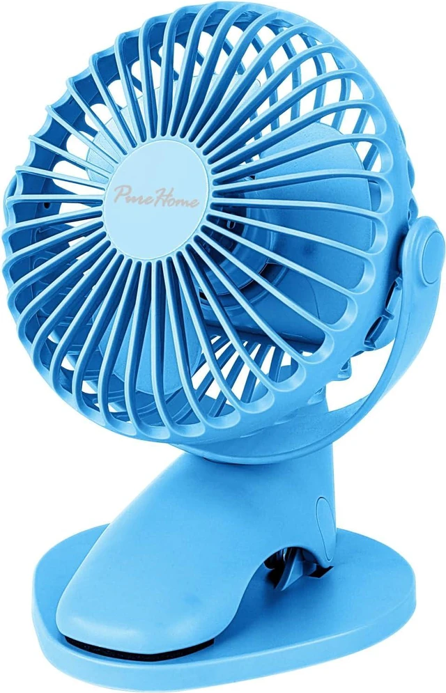 Main image of Portable Clip Fan Battery Operated,3 Speeds USB Rechargeable Mini Table Fan with Strong Airflow,360°Rotation Ultra Quiet Personal Desk Fan for Home Office Bedroom Dorm Stroller Camping - Blue