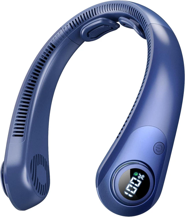 Main image of Portable Neck Fan that Blow Cold Air, LED Display, Rechargeable Hands-Free Wearable Cooling Personal Fan, 5 Speed, Neck Support, Bladeless Neck Air Conditioner, Gifts for Women/Men, Hot Flashes