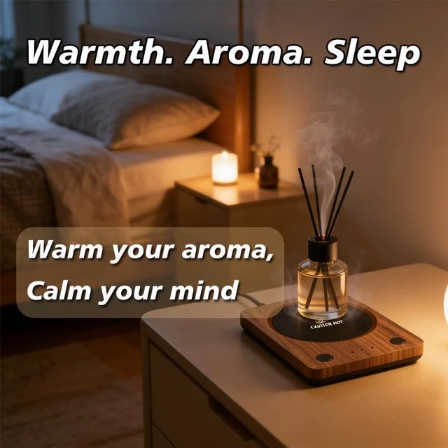 Alt view image 7 of 7 - SEALON SLM03 Electric Coffee Mug WarmerKeeps Drinks at 131°FPerfect for Coffee, Tea, MilkDesk Cup Warmer for Home, Office, KitchenCompatible with Glass, Ceramic, and Metal Mugs, Wood