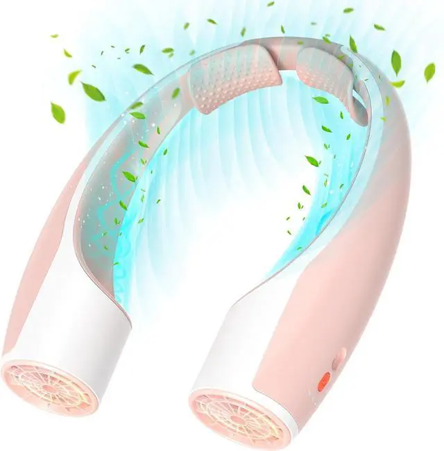 Main image of Rohent Neck Fan Portable for Travel: High Velocity 4 Speeds Cooling Personal Fan Lightweight USB Rechargeable for Women Girls - Pink
