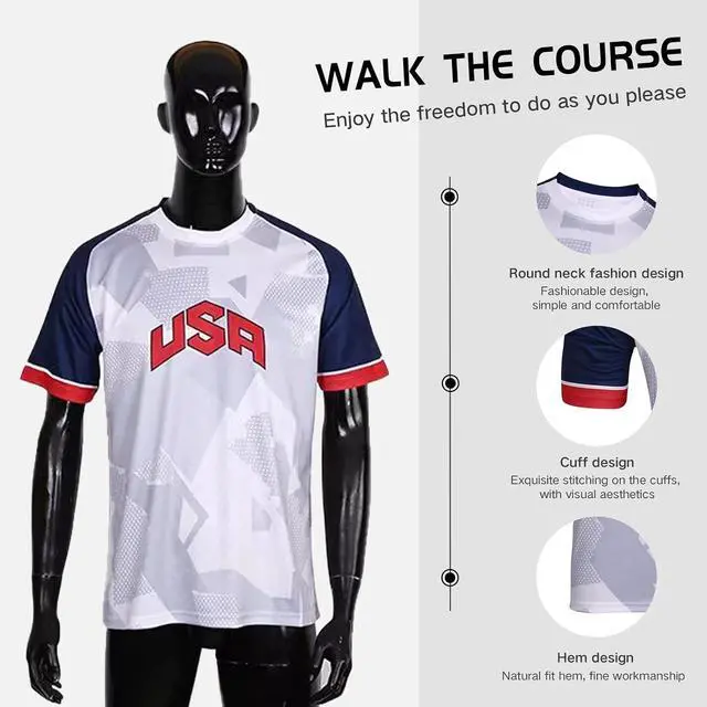 Alt view image 5 of 6 - Fan Jerseys Countries Official 2022 World Cup Fan Jerseys Countries/Styles Argentina, Brazil, Mexico & Compatible with USA, A, Small