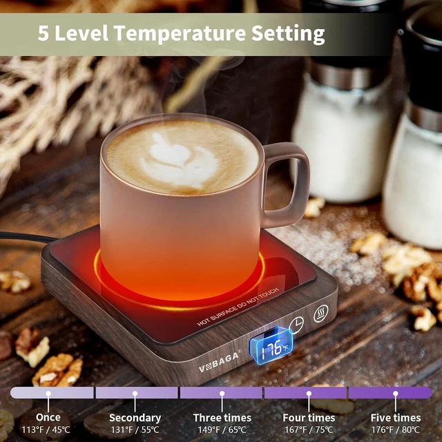 Alt view image 2 of 7 - VOBAGA Coffee Mug Warmer & Coffee Warmer for Desk with 5 Temp Settings Display, Mug Warmer with 2-12H Auto Shut Off, Beverage Warmer for Milk, Tea, Candle, Ideal Coffee Gifts for Women Men(No Cup)