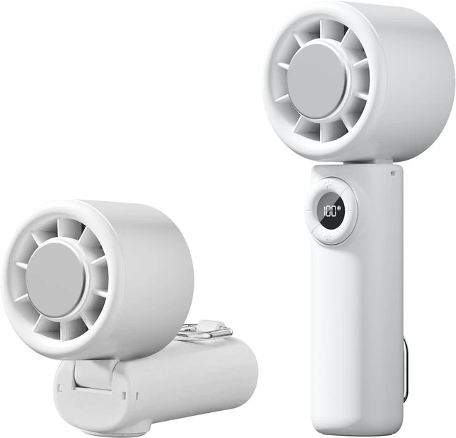 Main image of CIVPOWER Handheld Fan: Portable Small Ice Cooling Plate- 4000mAh Rechargeable 100 Gear High-Speed Turbo 10500 RPM - Personal Foldable Battery Operated for Travel Indoor Outdoor Women Men (White)