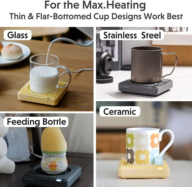 Alt view image 3 of 7 - BUYDEEM OA20013 Extra Wide Mug Warmer, One-Touch Beverage Cup Warmer with 2 Temperature Settings and Auto Shut-Off for Office Desk Use
