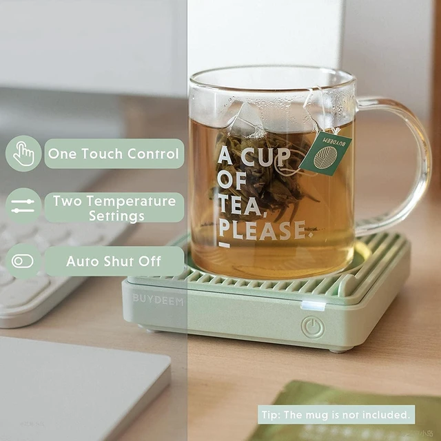 Alt view image 2 of 7 - BUYDEEM OA20013 Extra Wide Mug Warmer, One-Touch Beverage Cup Warmer with 2 Temperature Settings and Auto Shut-Off for Office Desk Use
