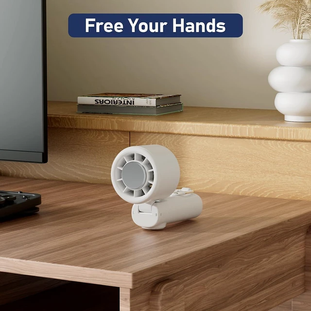 Alt view image 5 of 7 - CIVPOWER Handheld Fan: Portable Small Ice Cooling Plate- 4000mAh Rechargeable 100 Gear High-Speed Turbo 10500 RPM - Personal Foldable Battery Operated for Travel Indoor Outdoor Women Men (White)