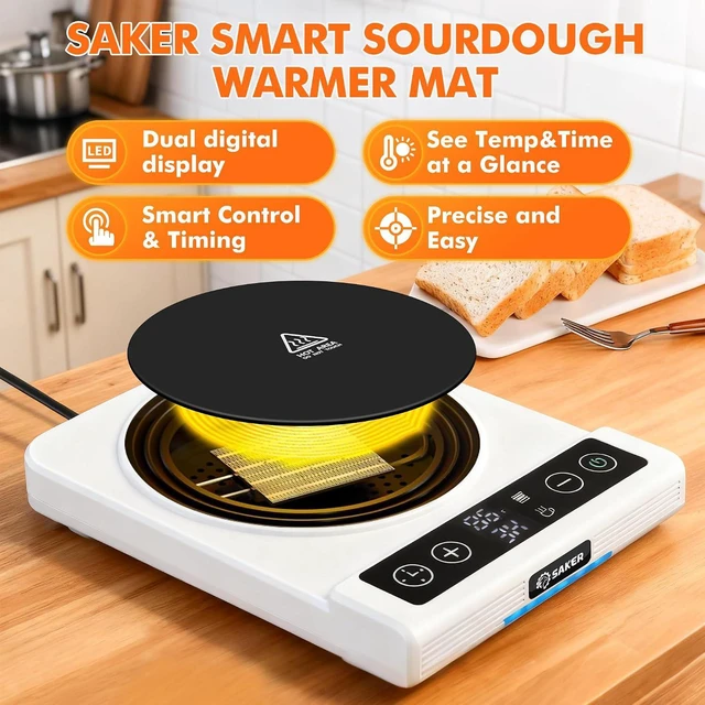 Alt view image 2 of 7 - 2026 Upgraded 2 in 1 Sourdough Warmer Mat & Cup Warmer, Smart Digital Heating Mat with Timer Dual Display for Sourdough Starter, Yeast Proofer, Coffee Mug Warmers