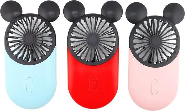 Main image of Cute Handheld Mini USB Fan, Rechargeable Portable Fan, 3 Adjustable Speeds and Wearable Accessories, Pocket Size for Indoor Or Outdoor Activities, 3 Pack (Pink+Red+Blue)