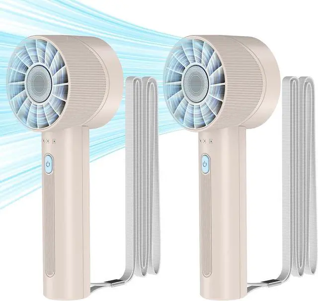 Main image of 2PCS Portable Handheld Fan Rechargeable,Mini Personal Fan,high speed fan with 4 Speeds Turbo Mini Fan USB Battery Small Hand Held Fan Gifts for Kids Women Travel Office Outdoor Home Camping (White)