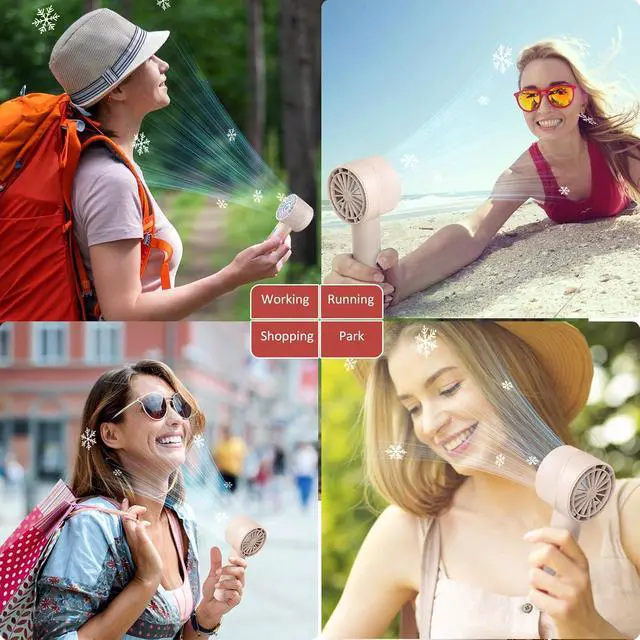 Alt view image 6 of 7 - 2PCS Portable Handheld Fan Rechargeable,Mini Personal Fan,high speed fan with 4 Speeds Turbo Mini Fan USB Battery Small Hand Held Fan Gifts for Kids Women Travel Office Outdoor Home Camping (White)