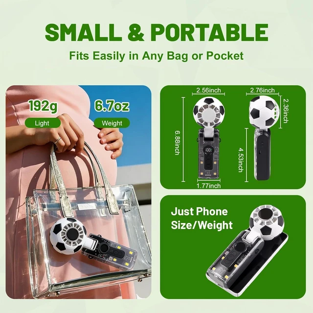 Alt view image 5 of 7 - Portable Handheld Fan 6 Speeds USB Rechargeable Personal Fan with LED Display, 180°Adjustable Foldable 10 Working Hours, 3-in-1 Portable Cooling Fan for Desk, Neck, Hand, Travel Office Outdoor