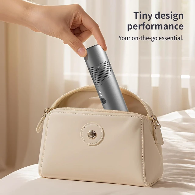 Alt view image 4 of 7 - Handheld Fan 2 in 1, Personal Portable Rechargeable Small Fan, 8 Speeds 10H Runtime 19000 RPM, Rotatable Head LED Light HighTurbo Cooling for Summer Outdoor Gift(Space Gray)