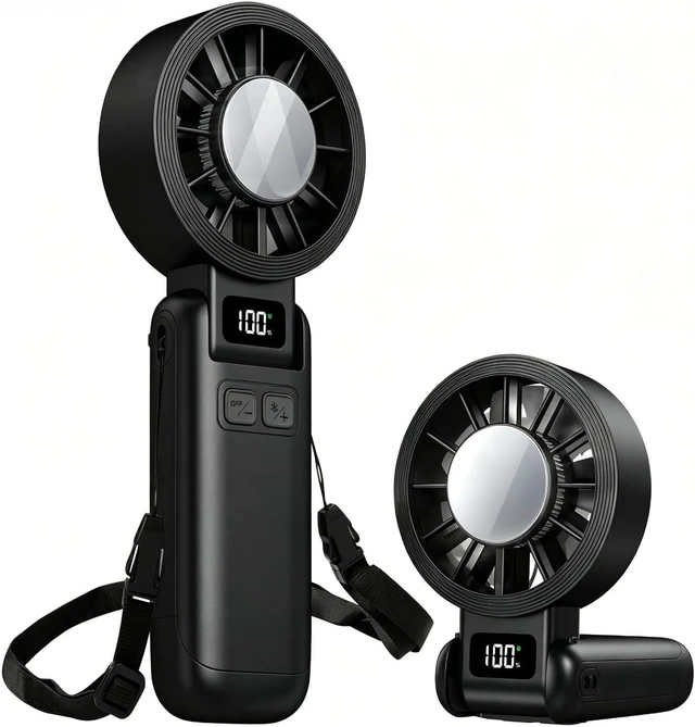 Main image of Portable Handheld Fan with LED HD Display, 13000 RPM Turbo Fan, 180° Foldable 4-IN-1Personal Neck Fan, USB-C Rechargeable, Stepless speed regulation, Silent Operation for Outdoor Activities