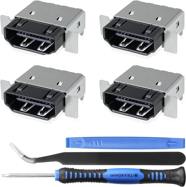 Main image of 4 Pack HDMI Port Replacement for Xbox Series X Console, Display Socket Jack Connector Repair for XSX Console, M1087810-Original OEM Quality