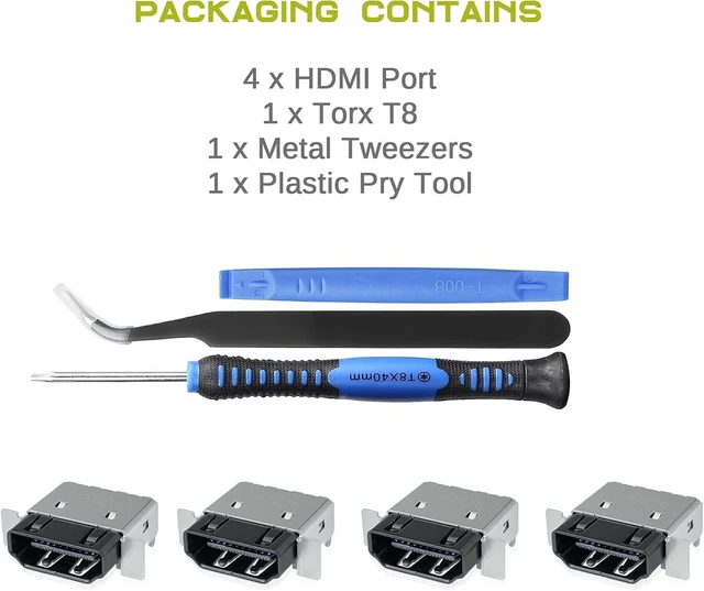 Alt view image 5 of 5 - 4 Pack HDMI Port Replacement for Xbox Series X Console, Display Socket Jack Connector Repair for XSX Console, M1087810-Original OEM Quality