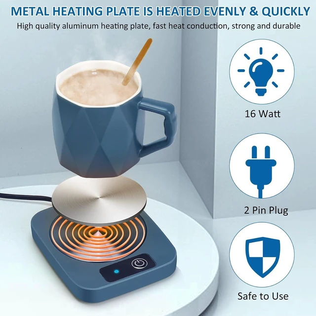 Alt view image 3 of 7 - Desk Coffee Mug Warmer with Ceramic Cup Set, Electric Coffee Warmer for Gift Ideas, 131 Temperature Control, 16 Watt, Smart Coffee Cup Warmer for Heating Coffee, Milk, Tea