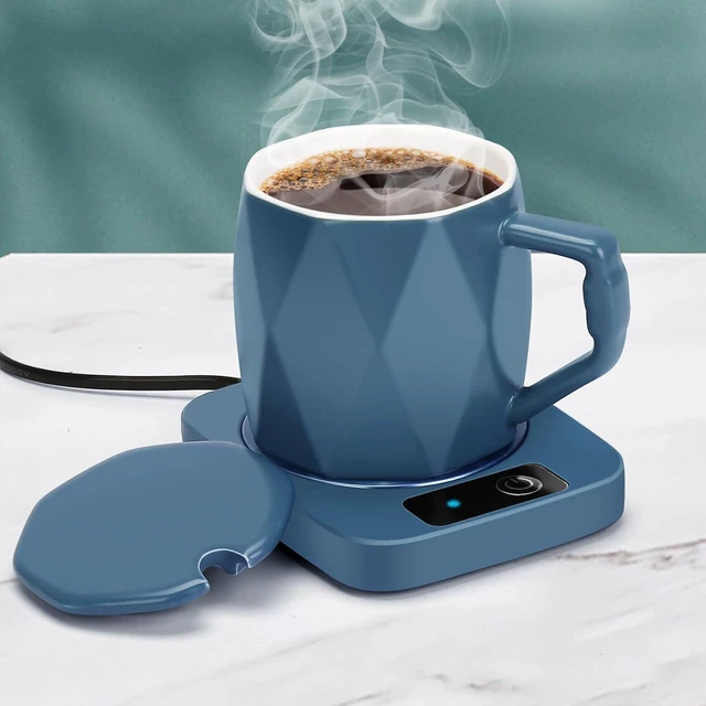 Alt view image 5 of 7 - Desk Coffee Mug Warmer with Ceramic Cup Set, Electric Coffee Warmer for Gift Ideas, 131 Temperature Control, 16 Watt, Smart Coffee Cup Warmer for Heating Coffee, Milk, Tea