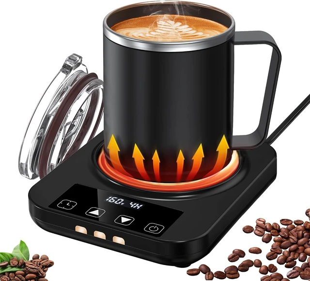 Main image of Coffee Mug Warmer & Mug Set for Desk, 36W Electric Coffee Cup Warmer with 16oz Cup, 9 Temp Settings Auto Shut Off Heated Mug Plate for Home Office Desk Accessories, Gifts for Coffee Lovers, Black