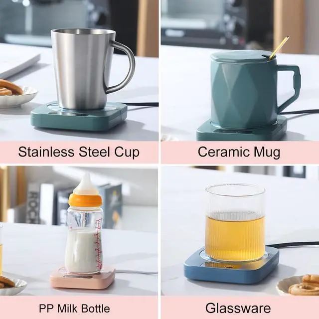 Alt view image 6 of 7 - Coffee Mug Cup Warmer Coaster for Coffee Tea Cocoa Milk Food Fruits Candle, Aluminum Metal Panel, Safe Reliable, Pink (4" x 5")
