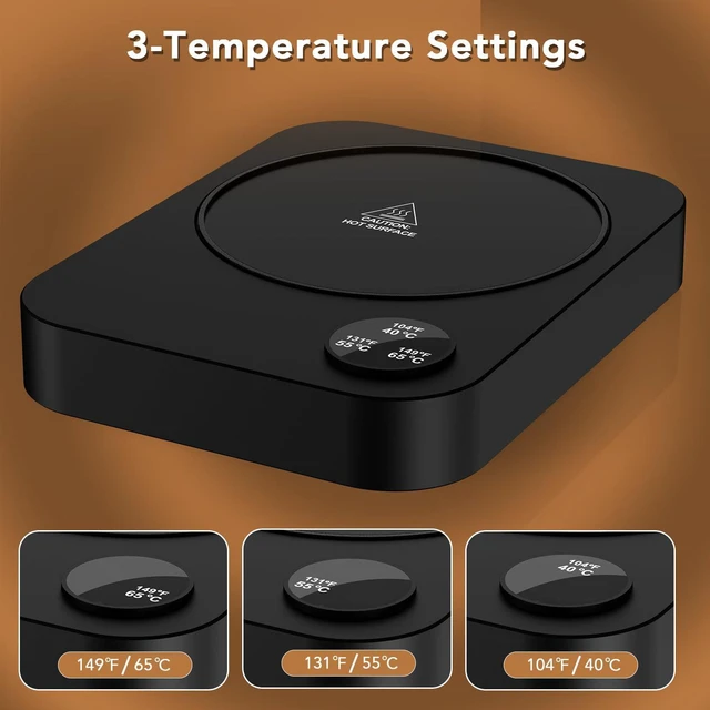 Alt view image 3 of 7 - Coffee Mug Warmer for Desk - Electric Mug Warmer with 3 Temp Settings & 4H Auto Shut Off, Smart Coffee Cup Warmer for Office Home, Compatible as Electric Candle Warmer