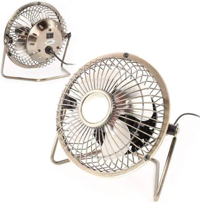 Alt view image 2 of 6 - USB Small Fan Mini Silent Cooling Fan for Laptop PC Plug and Play Edition with 360 Rotation - Aluminum 4 inch