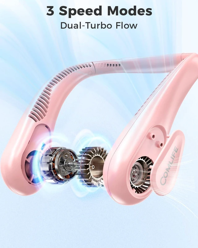 Alt view image 6 of 7 - Portable Bladeless Neck Fan, Anniversary Birthday Gifts for Women Girls, Self Care Gifts for Mom with Hot Flash Cooling, Wearable Rechargeable Fan for Camping Travel Beach Golf Cruise Essentials 2026