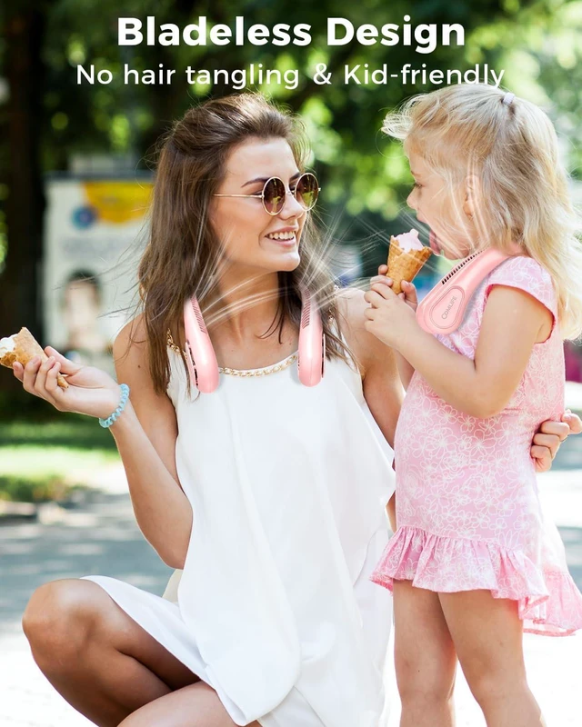 Alt view image 7 of 7 - Portable Bladeless Neck Fan, Anniversary Birthday Gifts for Women Girls, Self Care Gifts for Mom with Hot Flash Cooling, Wearable Rechargeable Fan for Camping Travel Beach Golf Cruise Essentials 2026