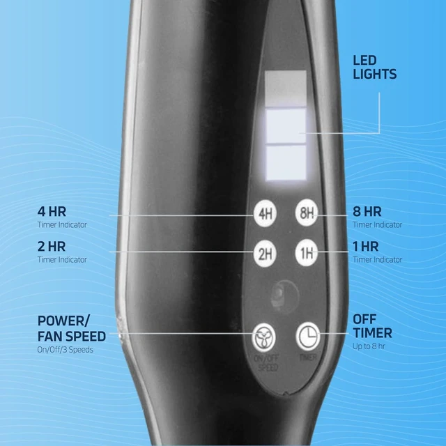Alt view image 5 of 7 - NEXAIR Oscillating 16 Inch Pedestal Stand Up Quiet Operating Room Fan With Remote Control, 3 Speed, with Adjustable Height, Standing Fan Great For Office & Living Room