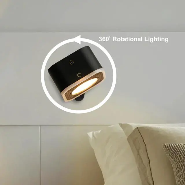 Alt view image 4 of 7 - Xtralite Geo Cube LED Magnetic Lamp Rechargeable, Detachable Head, Adjustable Brightness, 3 Color Modes, Wall Mountable, Portable USB-C Lamp for Home, Office, or Bedroom, Black