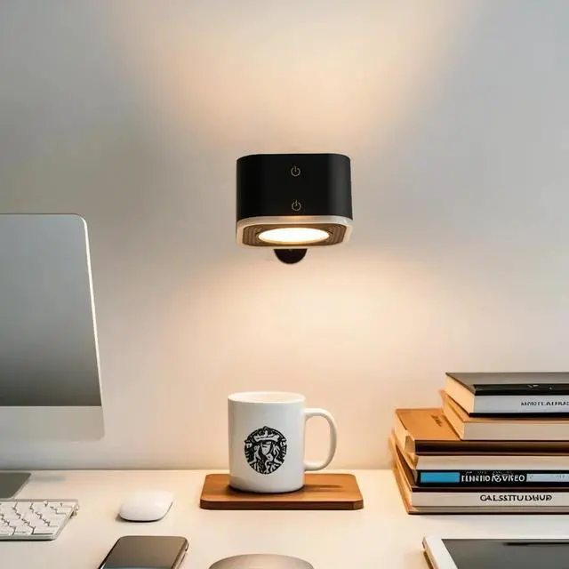 Alt view image 5 of 7 - Xtralite Geo Cube LED Magnetic Lamp Rechargeable, Detachable Head, Adjustable Brightness, 3 Color Modes, Wall Mountable, Portable USB-C Lamp for Home, Office, or Bedroom, Black