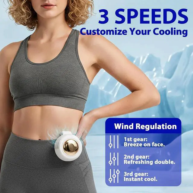 Alt view image 3 of 7 - jintion Handheld Fan Portable Neck Waist Personal Mini Clip on Hand Fans Rechargeable Wearable for Shirt Belt That Deliver Refreshing Cool Breeze Under Held Cooling Wind Small 360° Rotatable