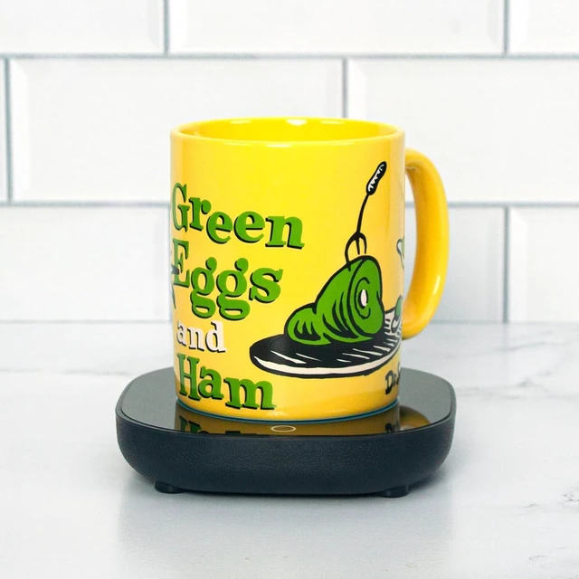 Main image of Uncanny Brands Dr. Seuss Green Eggs and Ham Mug with Warmer Keeps Your Favorite Beverage Warm - Auto Shut On/Off