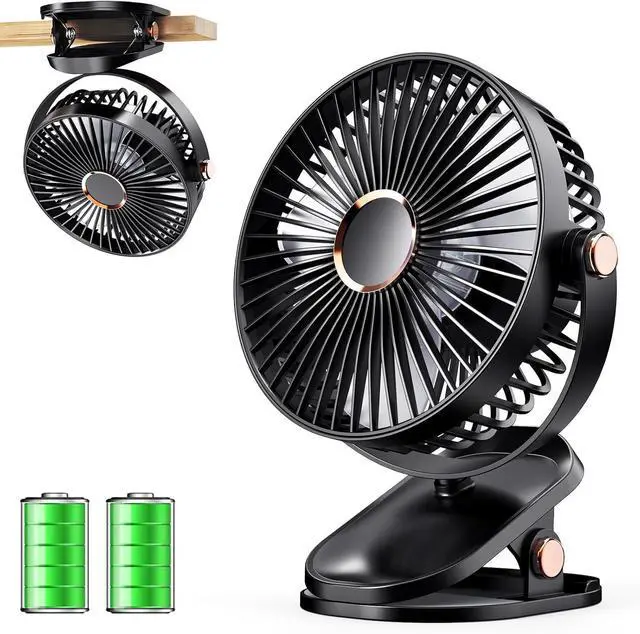 Main image of iNeibo Desktop Fan, Clip, Small, USB Fan, Built-in 4000 mAh High Capacity Battery, USB Fan, 20 dB Quiet, USB-C Rechargeable, Cordless, Super Strong Wind, 20 Hours Continuous Use, 4 Levels of Air Flow