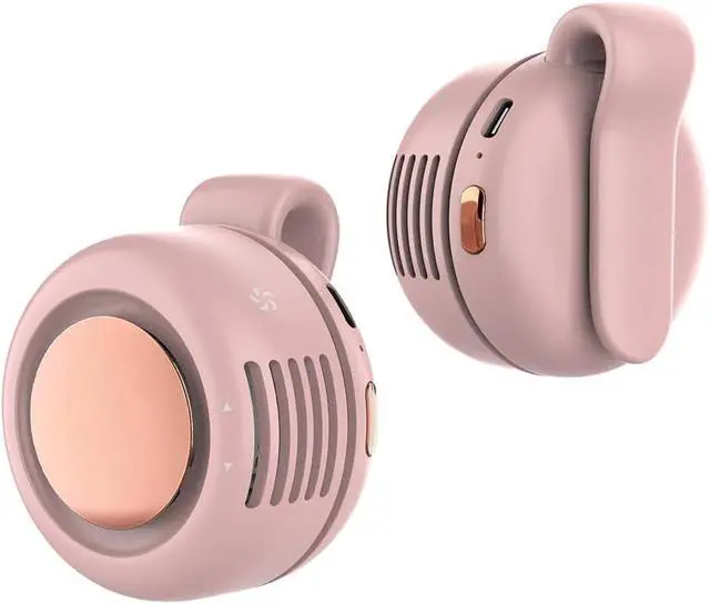 Main image of Clip On Mini Bladeless Fan - Portable 3-Speed Personal Fan with USB-C, for Waist, Bag & Neck (Pink)