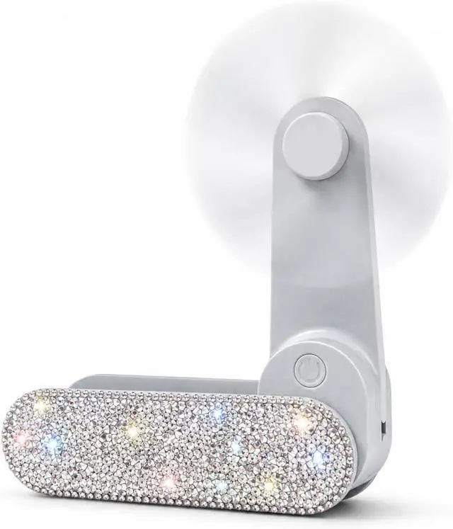Main image of Handheld Fan Bling Fan Pink Fan Crystal Rhinestones Handheld Fan Mini Personal Hand Held Fan Sparkle Cooling Small Fan Rechargeable 2 Speeds Mode (Pink Fan)