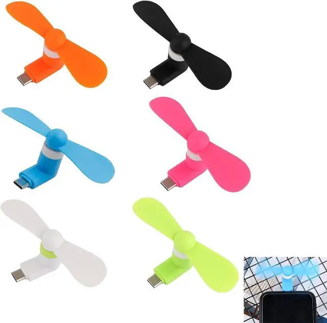 Main image of 6 Pack Type USB C Mini Phone Fan for Samsung Galaxy S24+ S24 S23+ S23 S22 S21 S20 S20+ S10 S9,Note 20 9 8,A54 A35 A25 A24 A23 A15 A14 A12, for OnePlus 11 10 N20 N30 N100