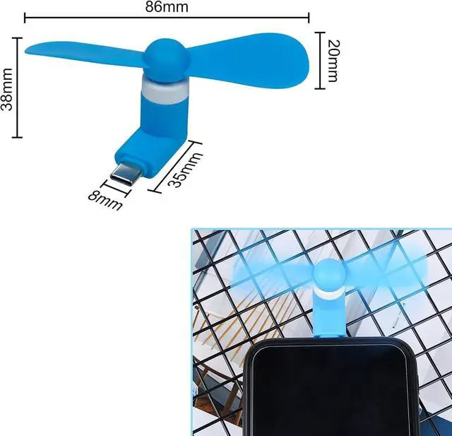 Alt view image 2 of 7 - 6 Pack Type USB C Mini Phone Fan for Samsung Galaxy S24+ S24 S23+ S23 S22 S21 S20 S20+ S10 S9,Note 20 9 8,A54 A35 A25 A24 A23 A15 A14 A12, for OnePlus 11 10 N20 N30 N100
