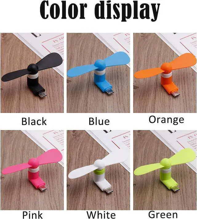 Alt view image 7 of 7 - 6 Pack Type USB C Mini Phone Fan for Samsung Galaxy S24+ S24 S23+ S23 S22 S21 S20 S20+ S10 S9,Note 20 9 8,A54 A35 A25 A24 A23 A15 A14 A12, for OnePlus 11 10 N20 N30 N100