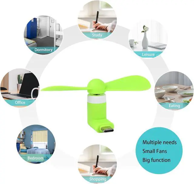 Alt view image 6 of 7 - 6 Pack Type USB C Mini Phone Fan for Samsung Galaxy S24+ S24 S23+ S23 S22 S21 S20 S20+ S10 S9,Note 20 9 8,A54 A35 A25 A24 A23 A15 A14 A12, for OnePlus 11 10 N20 N30 N100