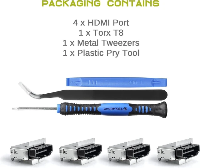 Alt view image 5 of 5 - 4 Pack HDMI Port Replacement for Xbox Series S Console, Display Socket Jack Connector Repair for XSS Console, M1097399-Original OEM Quality