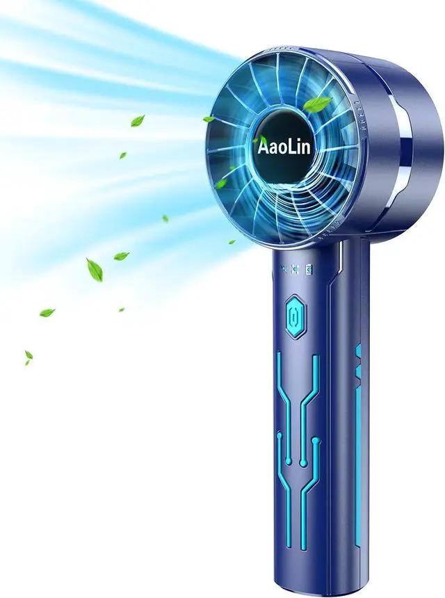 Main image of Handheld Portable High Speed Mini Fan, USB Rechargeable Neck Personal Mini Fan, (7000 RPM high speed motor,Lasts 3-16 Hours) 4-speed powerful Wind Fans for Summer Outdoor Traveling,Gifts for Kids