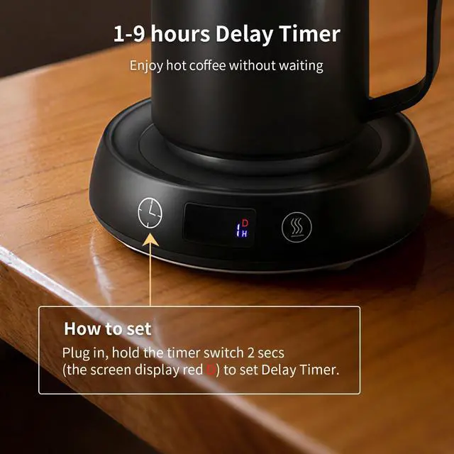 Alt view image 5 of 7 - Coffee Mug Warmer & Mug Set, Electric Beverage Cup Warmer for Desk, Candle Warmer Plate with Delay Start Timer, 3 Colored Light Milk Tea Water Warmer for Home Office Birthday Present