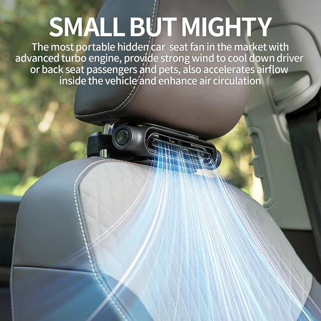 Alt view image 2 of 6 - Car Seat Fan for Driver & Backseat - 2026 Upgraded Mini Portable USB Back Cooling Fan Kids Baby Quiet headrest Neck Fan Accessories with 3 Adjustable Wind Speeds for Almost Vehicle Jeep Van RV Truck